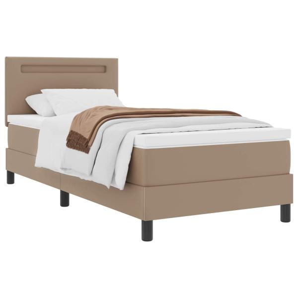Boxspringbett mit Matratze Cappuccino 100x200 cm Kunstleder