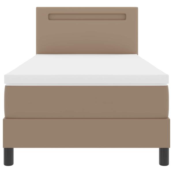 Boxspringbett mit Matratze Cappuccino 100x200 cm Kunstleder