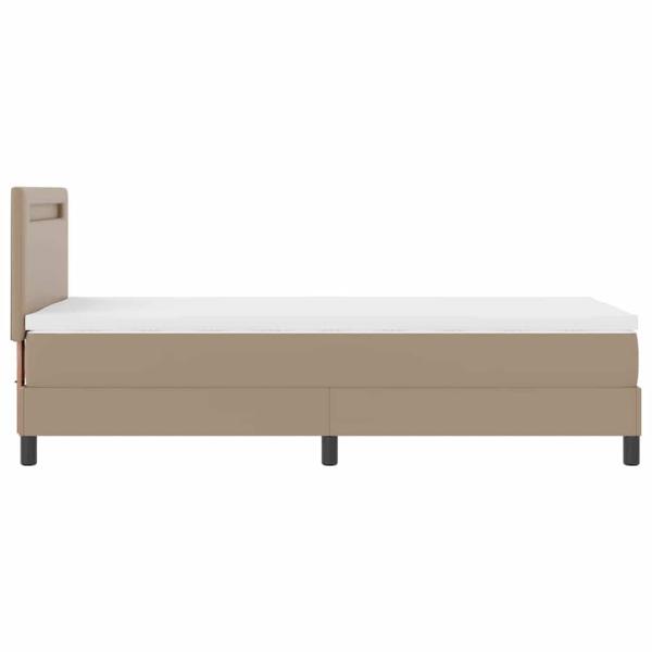 Boxspringbett mit Matratze Cappuccino 100x200 cm Kunstleder