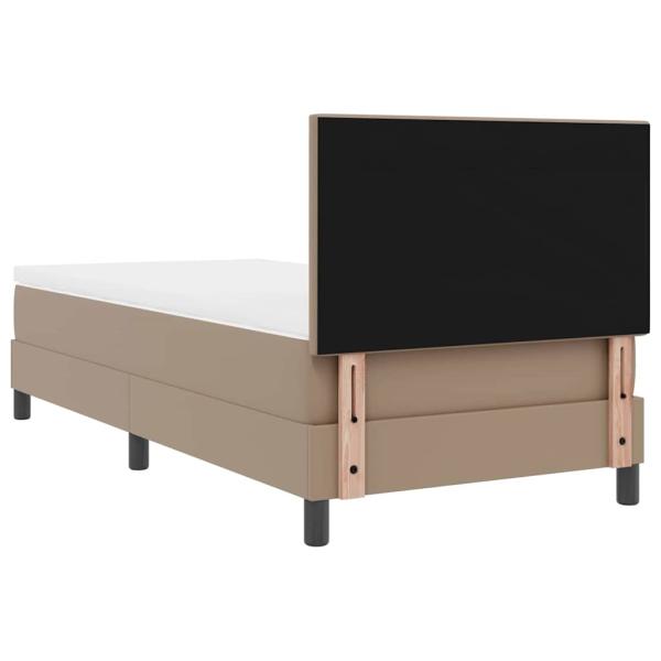 Boxspringbett mit Matratze Cappuccino 100x200 cm Kunstleder