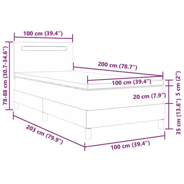 Boxspringbett mit Matratze Cappuccino 100x200 cm Kunstleder