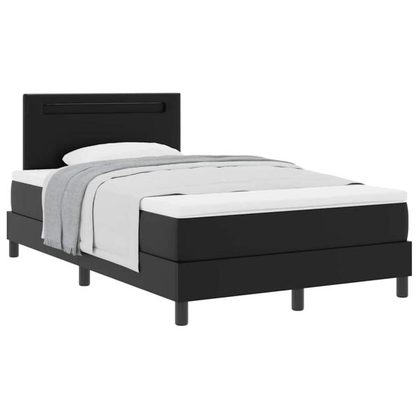 Boxspringbett mit Matratze Schwarz 120x200 cm Kunstleder
