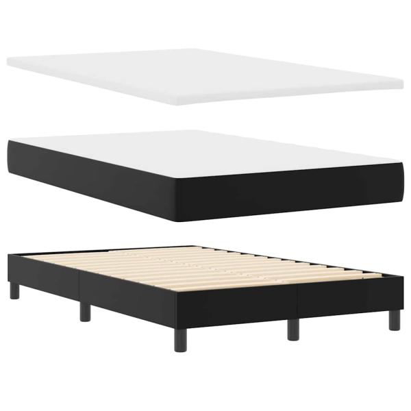 Boxspringbett mit Matratze Schwarz 120x200 cm Kunstleder