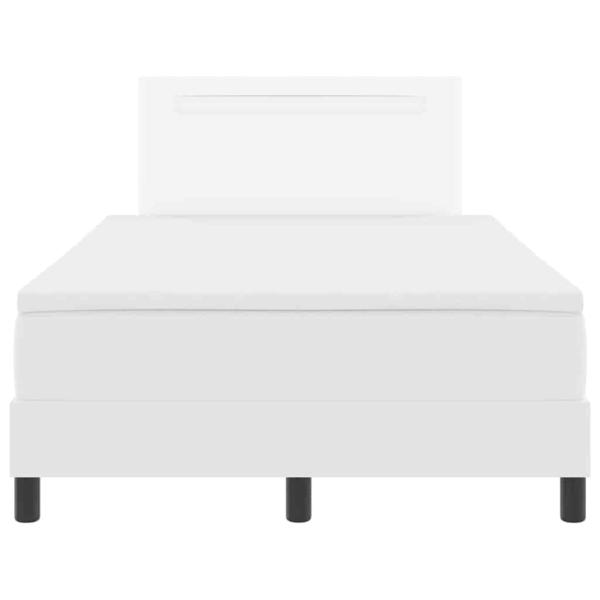 Boxspringbett mit Matratze Weiß 120x200 cm Kunstleder