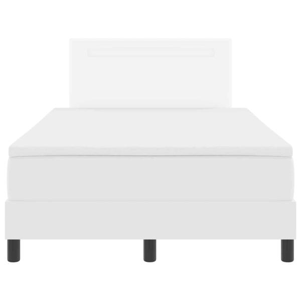 Boxspringbett mit Matratze Weiß 120x200 cm Kunstleder