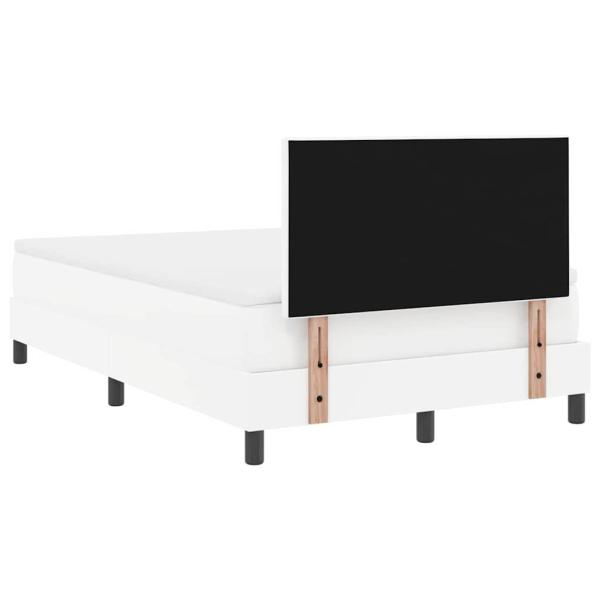 Boxspringbett mit Matratze Weiß 120x200 cm Kunstleder