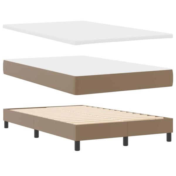 Boxspringbett mit Matratze Cappuccino 120x200 cm Kunstleder