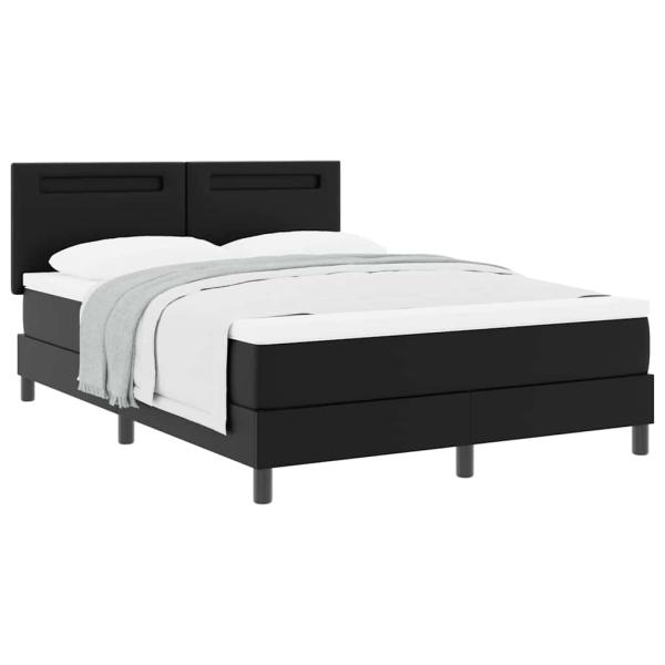 Boxspringbett mit schwarzer Matratze 140x190 cm Kunstleder