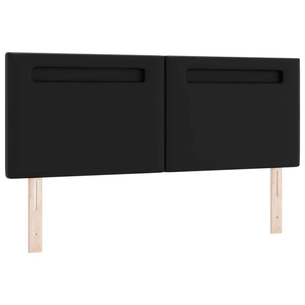 Boxspringbett mit schwarzer Matratze 140x190 cm Kunstleder