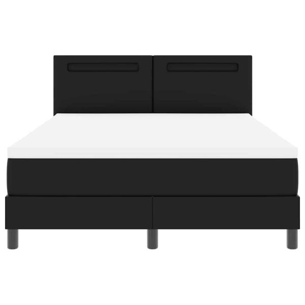 Boxspringbett mit schwarzer Matratze 140x190 cm Kunstleder