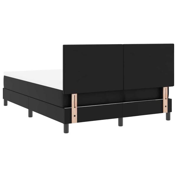 Boxspringbett mit schwarzer Matratze 140x190 cm Kunstleder