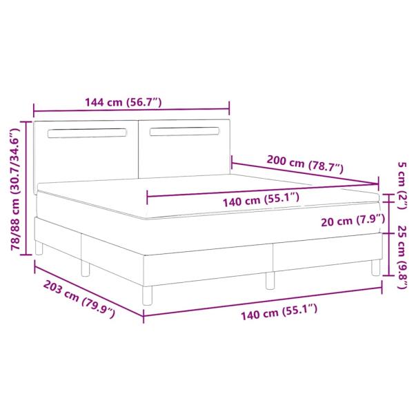 Boxspringbett mit Matratze Weiß 140x200 cm Kunstleder