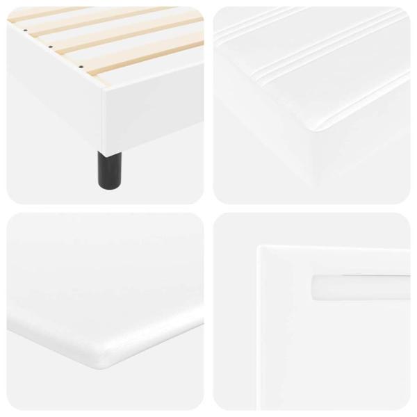 Boxspringbett mit Matratze Weiß 160x200 cm Kunstleder
