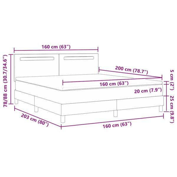 Boxspringbett mit Matratze Weiß 160x200 cm Kunstleder