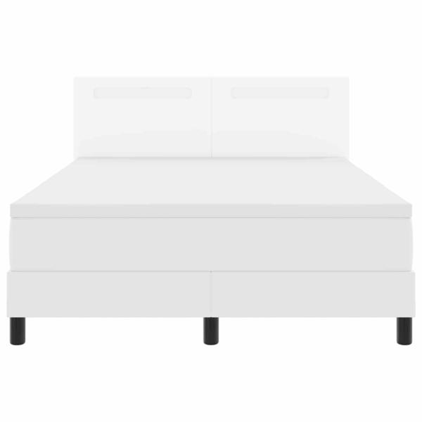 Boxspringbett mit Matratze Weiß 160x200 cm Kunstleder