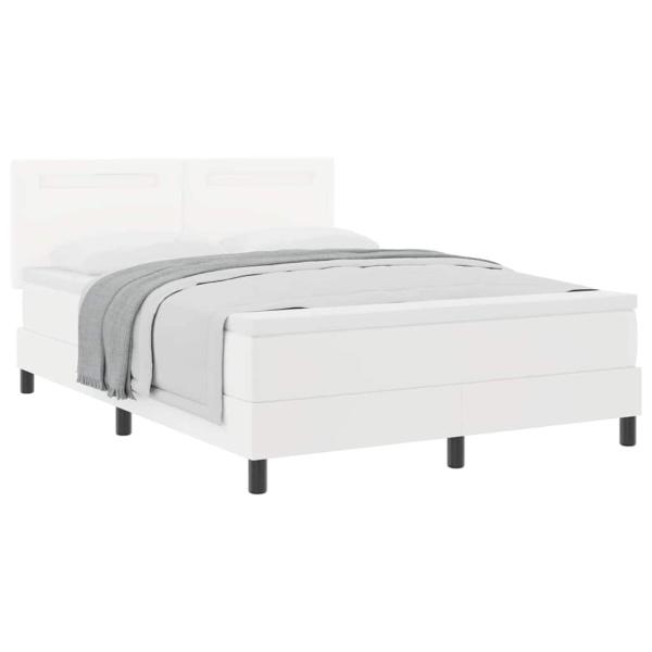 Boxspringbett mit Matratze Weiß 160x200 cm Kunstleder