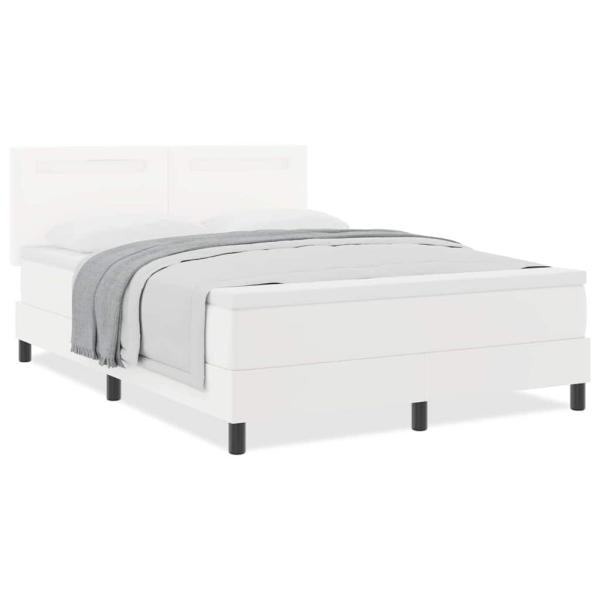 Boxspringbett mit Matratze Weiß 160x200 cm Kunstleder