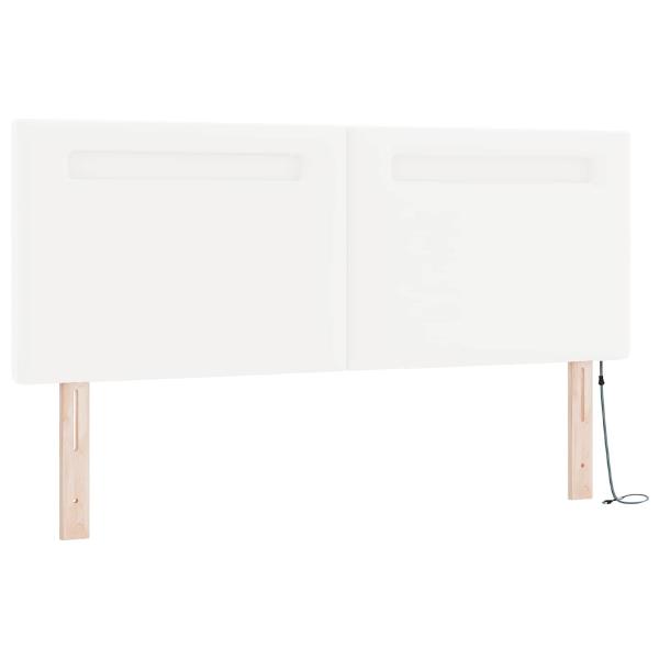 Boxspringbett mit Matratze Weiß 160x200 cm Kunstleder