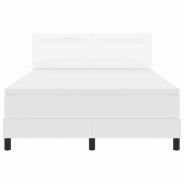 Boxspringbett mit Matratze Weiß 160x200 cm Kunstleder