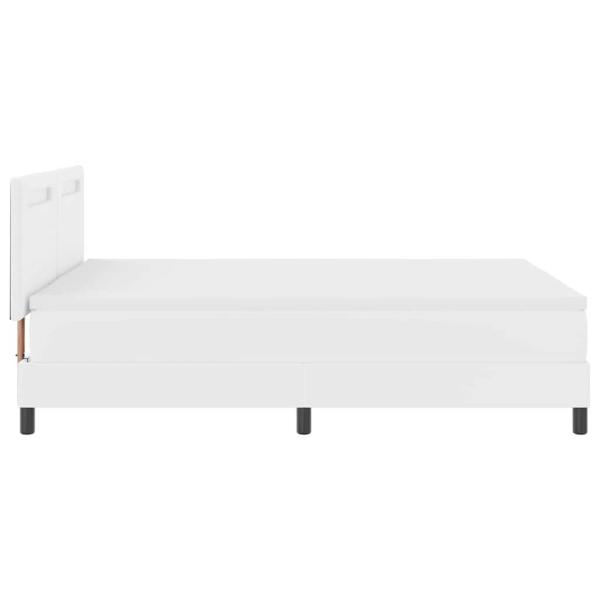 Boxspringbett mit Matratze Weiß 160x200 cm Kunstleder