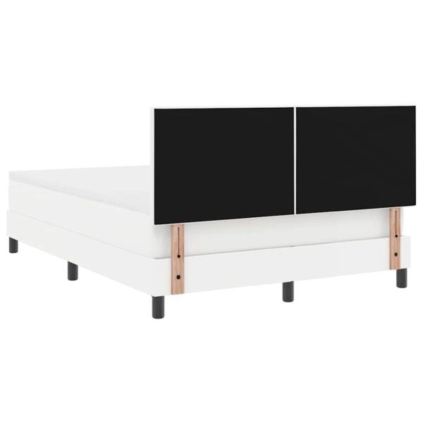Boxspringbett mit Matratze Weiß 160x200 cm Kunstleder