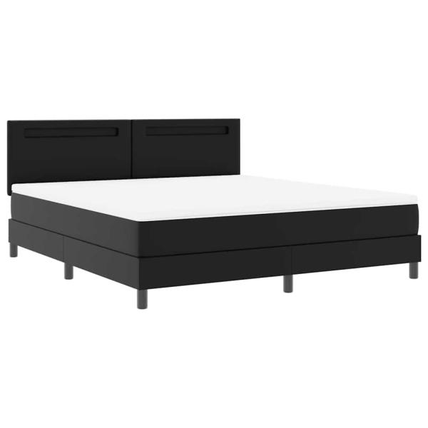 Boxspringbett mit Matratze Schwarz Super King Faux Leder