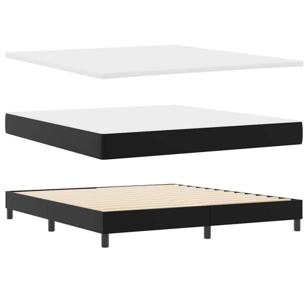 Boxspringbett mit Matratze Schwarz Super King Faux Leder