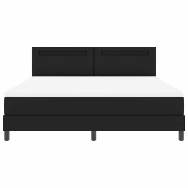Boxspringbett mit Matratze Schwarz Super King Faux Leder
