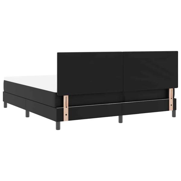 Boxspringbett mit Matratze Schwarz Super King Faux Leder