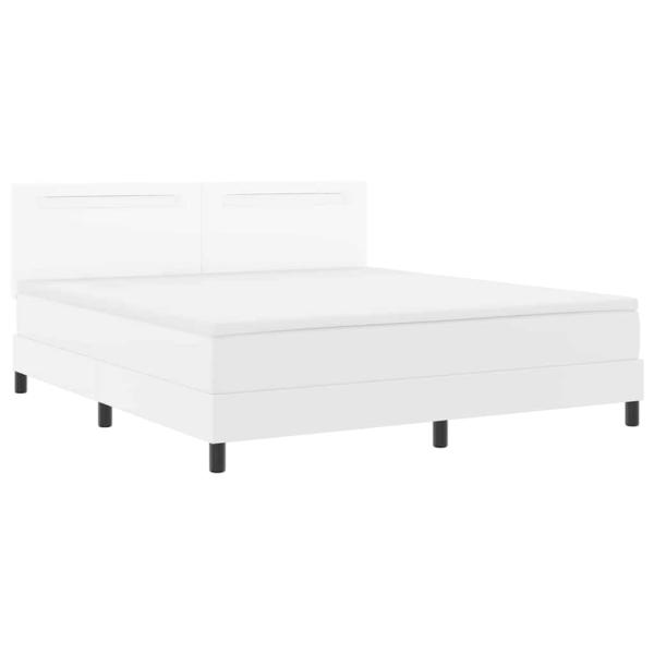 Boxspringbett mit Matratze Weiß Super King Kunstleder