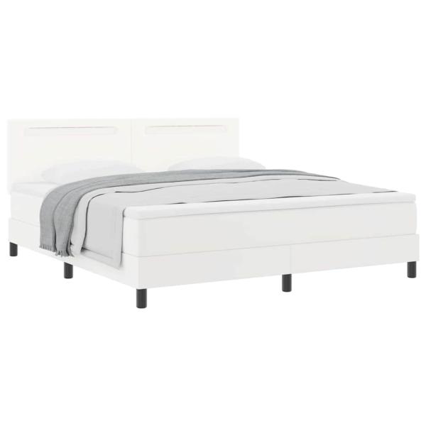 Boxspringbett mit Matratze Weiß Super King Kunstleder