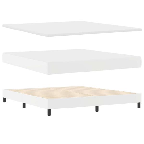 Boxspringbett mit Matratze Weiß Super King Kunstleder