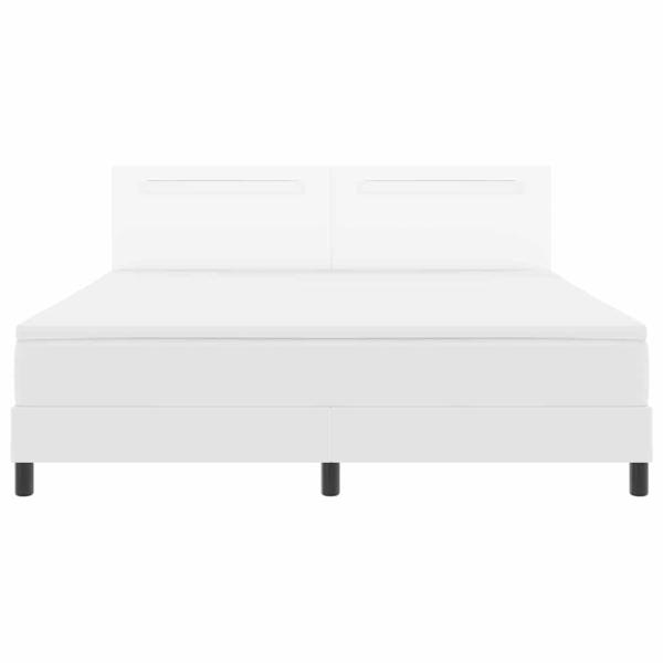 Boxspringbett mit Matratze Weiß Super King Kunstleder