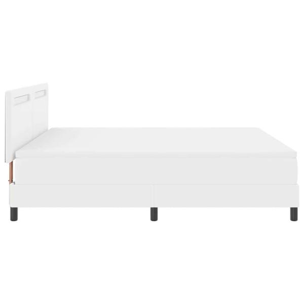 Boxspringbett mit Matratze Weiß Super King Kunstleder