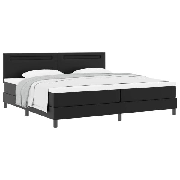 Boxspringbett mit Matratze Schwarz 200x200 cm Kunstleder