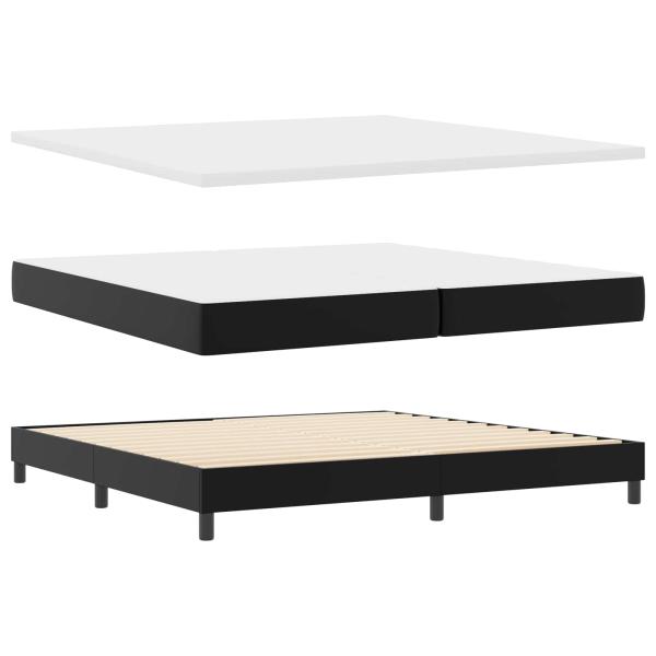 Boxspringbett mit Matratze Schwarz 200x200 cm Kunstleder