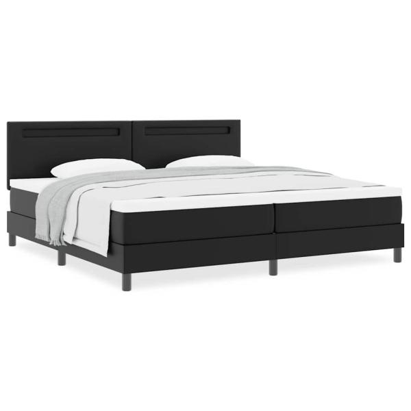 Boxspringbett mit Matratze Schwarz 200x200 cm Kunstleder