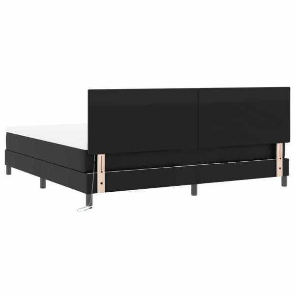Boxspringbett mit Matratze Schwarz 200x200 cm Kunstleder