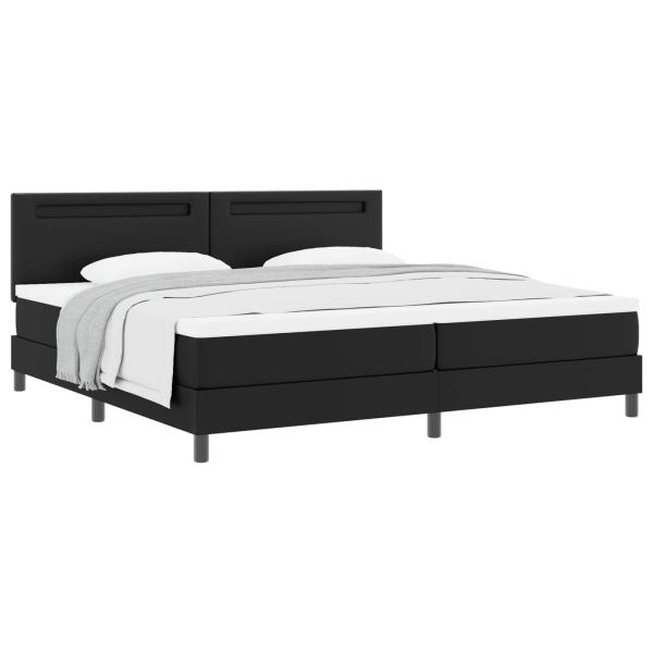 Boxspringbett mit Matratze Schwarz 200x200 cm Kunstleder