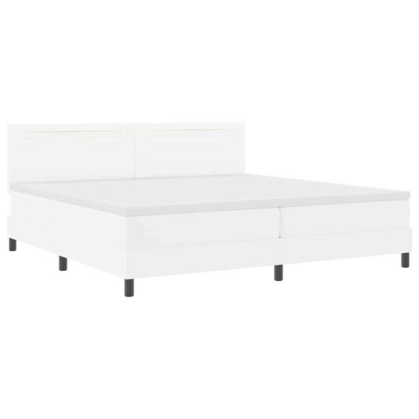 Boxspringbett mit Matratze Weiß 200x200 cm Kunstleder