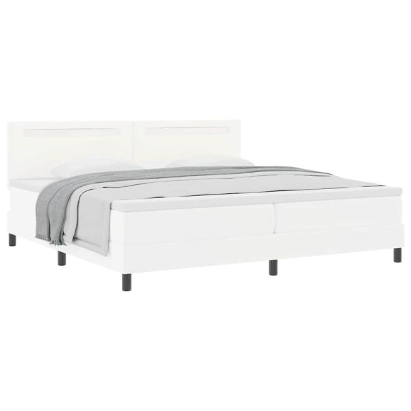 Boxspringbett mit Matratze Weiß 200x200 cm Kunstleder