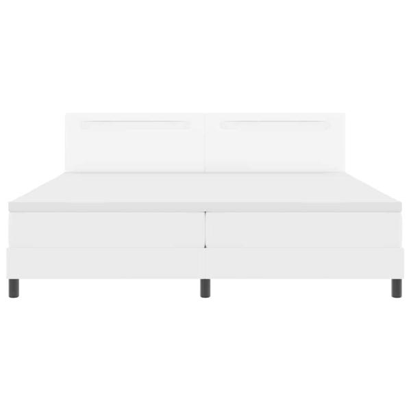 Boxspringbett mit Matratze Weiß 200x200 cm Kunstleder