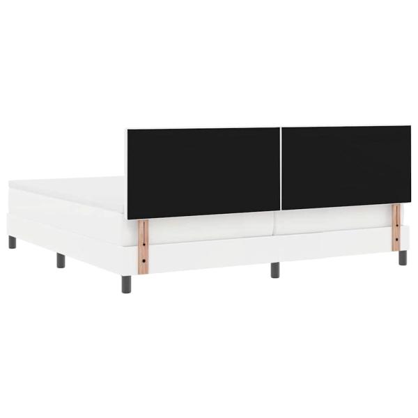 Boxspringbett mit Matratze Weiß 200x200 cm Kunstleder