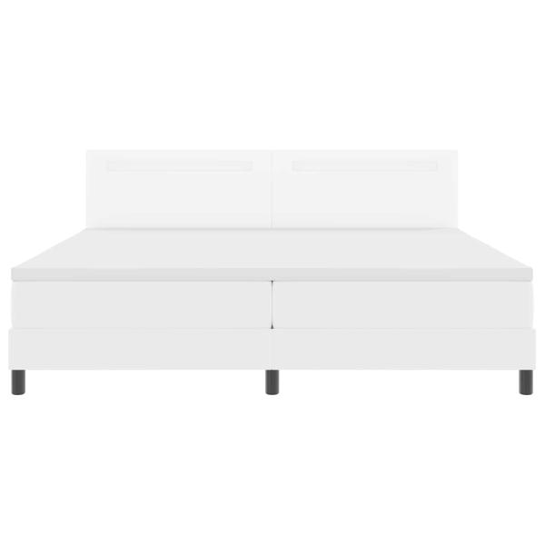 Boxspringbett mit Matratze Weiß 200x200 cm Kunstleder
