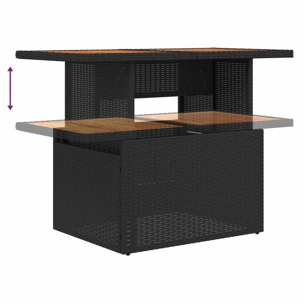 Gartensofa-set 9 stk. Schwarz und Braun