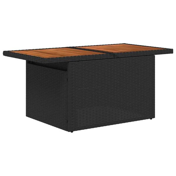9-teiliges Garten Sofa Set mit Kissen Schwarz Poly Rattan
