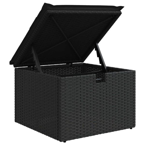 8-teiliges Garten-Sofa-Set mit Kissen Schwarz Poly-Rattan