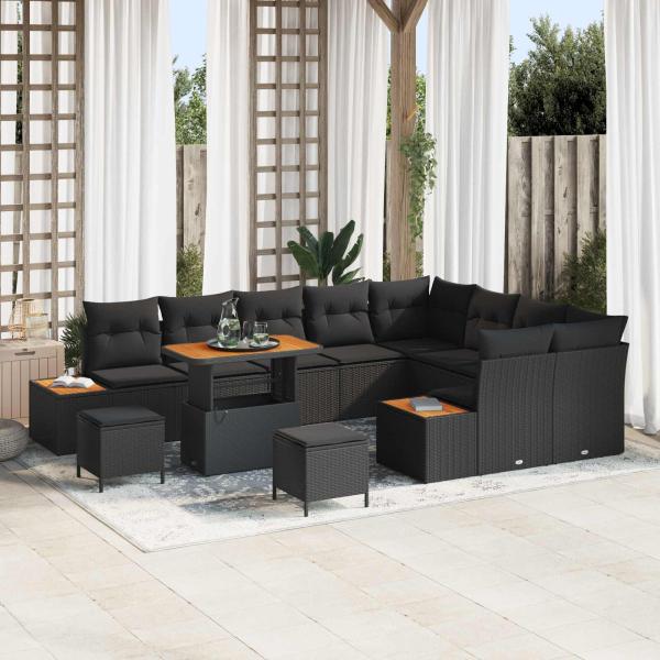 ARDEBO.de - Gartensofa-set 12 Stk. 11-Sitzanzahl Schwarz