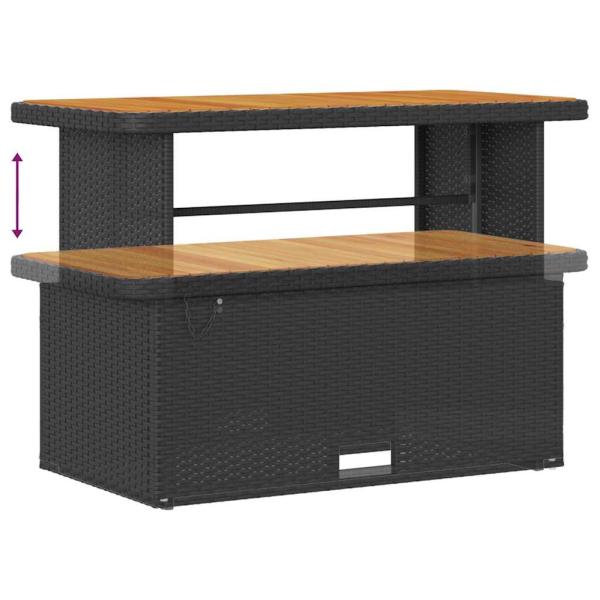 14-teiliges Garten Sofa Set mit Kissen Schwarz Poly Rattan Akazie