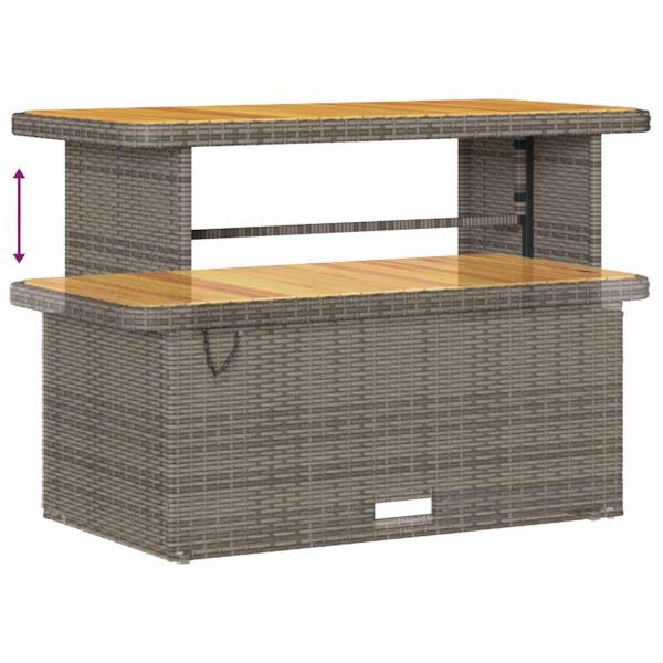 14-teiliges Garten-Sofa-Set mit Kissen Grau Poly-Rattan Akazie